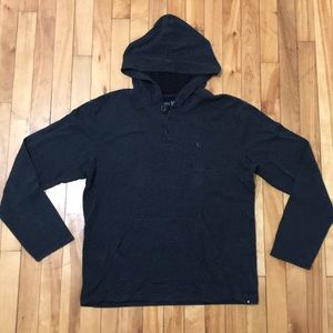 Double Knit Men’s Gray Stripe Henley Pullover